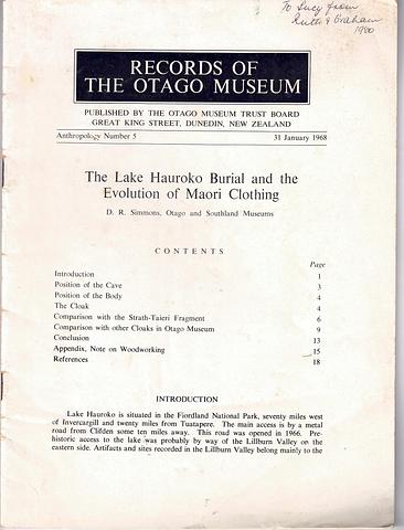 OTAGO MUSEUM - The Lake Hauroko Burial and the evolution of Maori clothing