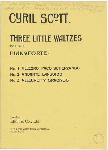 SCOTT, Cyril - Three little waltzes for the pianoforte