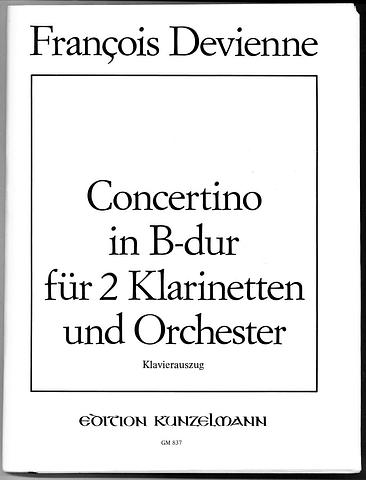 DEVIENNE, Francois - Concertino in B-dur fur 2 Klarinetten und Orchester - Op 25