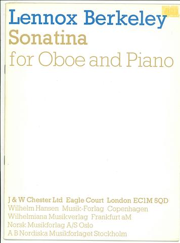 BERKELEY, Lennox - Sonatina for oboe and piano
