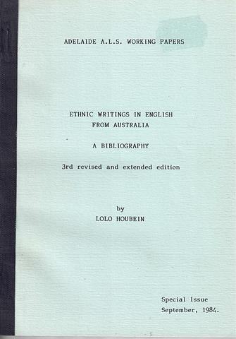 HOUBEIN, Lolo - Ethnic writings in English from Australia 3rd ed