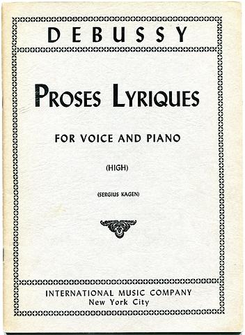 DEBUSSY, Claude - Proses lyriques for voice and piano - high - Kagen (ed)