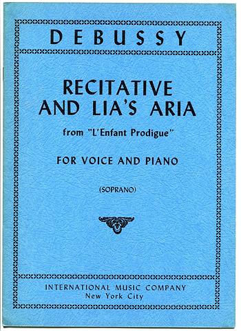 DEBUSSY, Claude - Recitative and Lia's aria for voice and piano - soprano